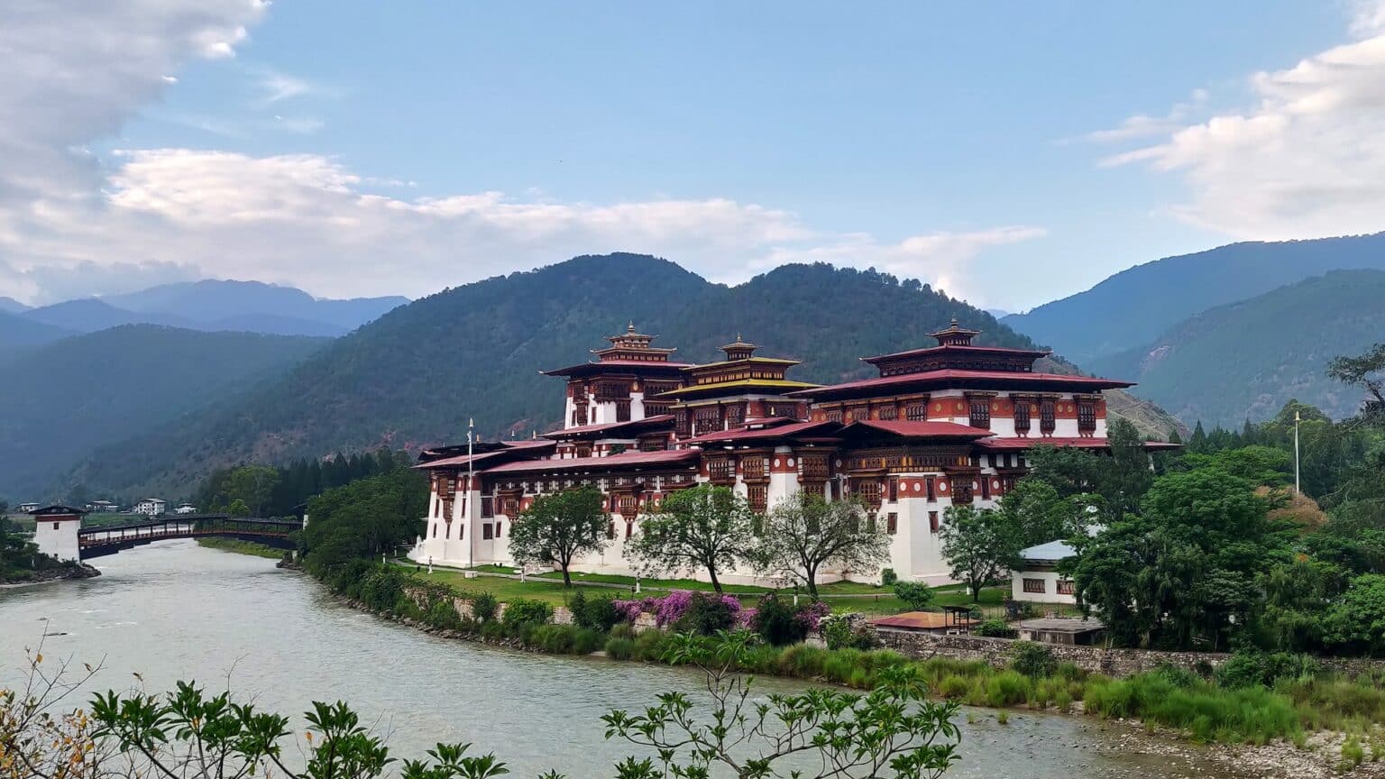 Architecture of the Punakha Dzong-Bhutan.